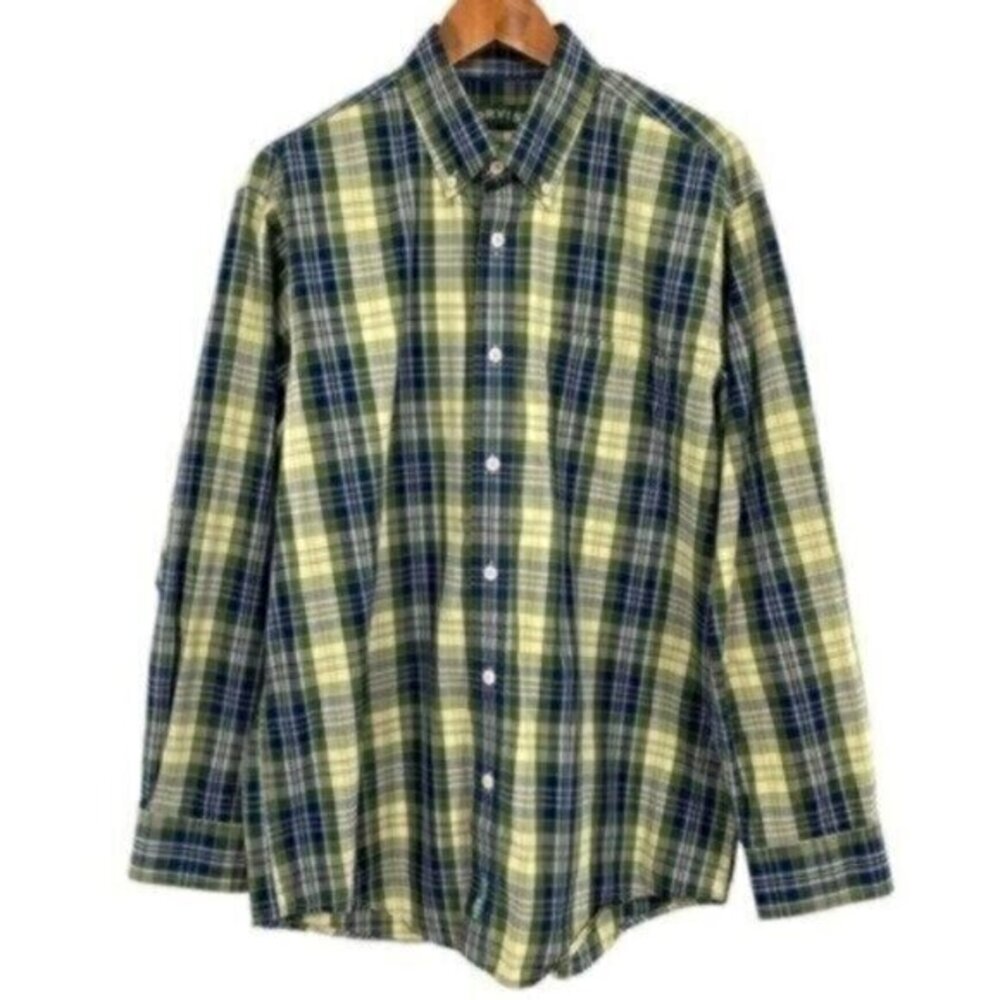 Orvis Mens Plaid Button Down Shirt Heritage Wash Green